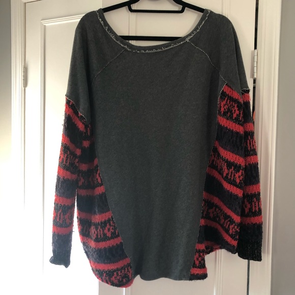 Mixed media knitted sweater/sweatshirt - Picture 2 of 2